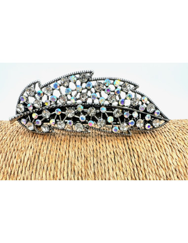 Klamra Francuska z kamieniami cyrkonie SREBRNE...