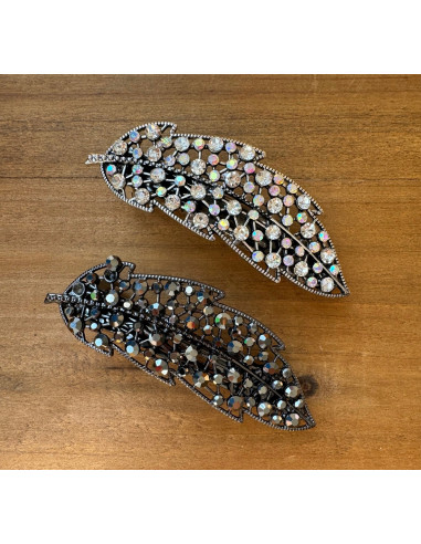 Klamra Francuska z kamieniami cyrkonie SREBRNE...