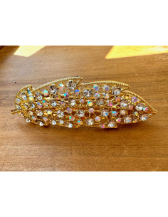 Klamra Francuska z kamieniami cyrkonie ZŁOTY LIŚĆ Lolita... 2