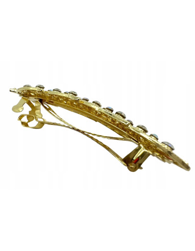 Klamra Francuska z kamieniami cyrkonie ZŁOTY...