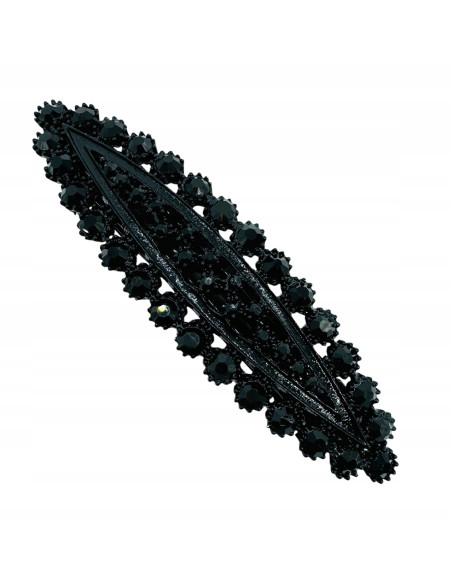 Klamra Francuska do włosów z CYRKONIAMI CZARNA Lolita Accessories