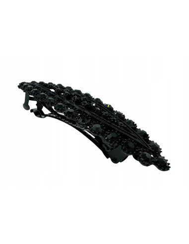 Klamra Francuska do włosów z CYRKONIAMI CZARNA...