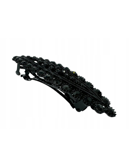 Klamra Francuska do włosów z CYRKONIAMI CZARNA Lolita Accessories