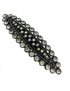 Klamra Francuska do włosów z CYRKONIAMI SREBRNA Lolita...