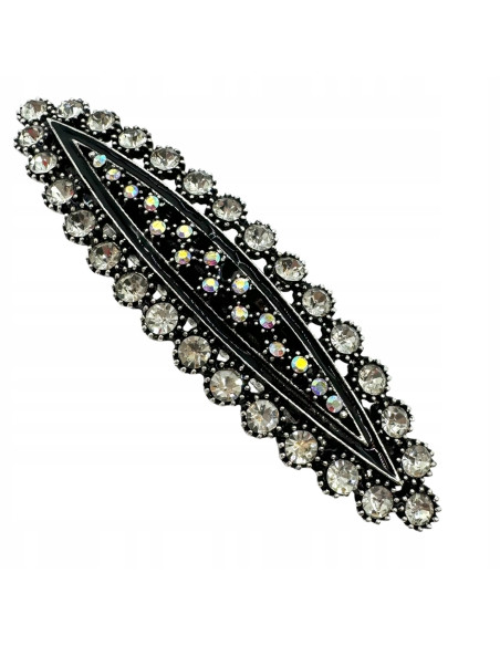 Klamra Francuska do włosów z CYRKONIAMI SREBRNA Lolita Accessories