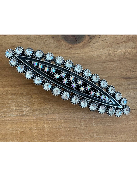 Klamra Francuska do włosów z CYRKONIAMI SREBRNA Lolita Accessories