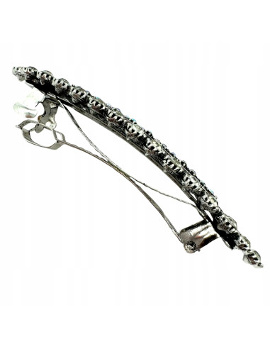 Klamra Francuska do włosów z CYRKONIAMI SREBRNA...