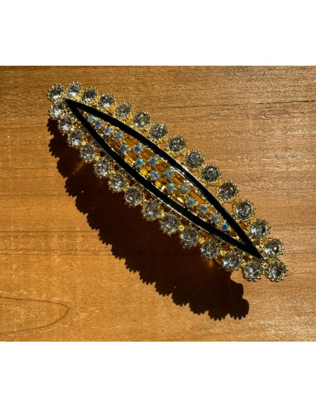 Klamra Francuska do włosów z CYRKONIAMI ZŁOTA Lolita Accessories