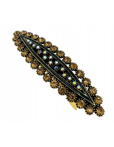 Klamra Francuska do włosów z CYRKONIAMI STARE ZŁOTO Lolita Accessories