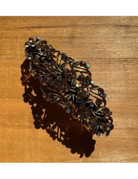 Klamra Francuska do włosów z CYRKONIAMI STARE ZŁOTO Lolita Accessories