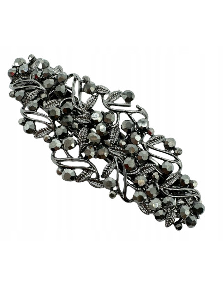 Klamra Francuska do włosów z CYRKONIAMI GRAFITOWA Lolita Accessories