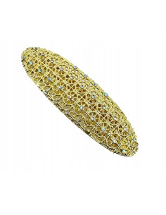 Klamra Francuska do włosów z CYRKONIAMI ZŁOTA Lolita...