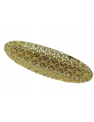 Klamra Francuska do włosów z CYRKONIAMI ZŁOTA...