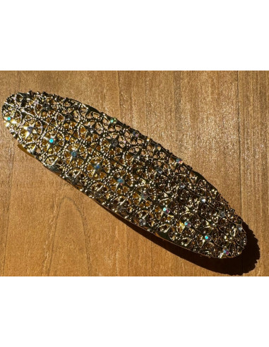 Klamra Francuska do włosów z CYRKONIAMI ZŁOTA...