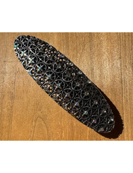 Klamra Francuska do włosów z CYRKONIAMI SREBRNA Lolita Accessories