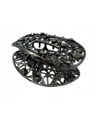 Klamra szczękowa AŻUROWA do włosów GRAFIT...