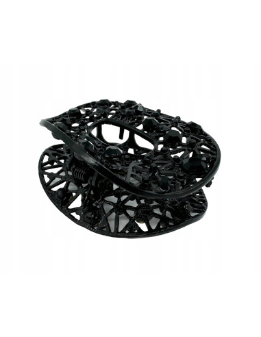 Klamra szczękowa AŻUROWA do włosów CZARNA...