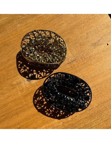 Klamra szczękowa AŻurowa do włosów Lolita Accessories złota z cyrkoniami