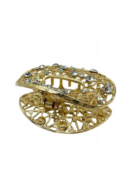 Klamra szczękowa AŻurowa do włosów Lolita Accessories złota z cyrkoniami