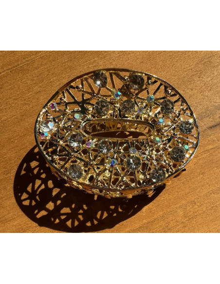 Klamra szczękowa AŻurowa do włosów Lolita Accessories złota z cyrkoniami