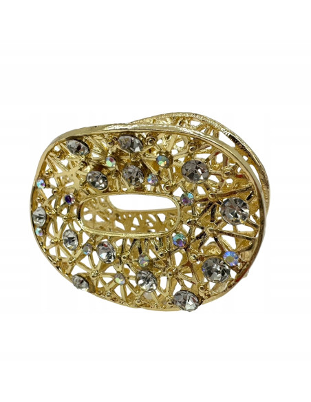 Klamra szczękowa AŻurowa do włosów Lolita Accessories złota z cyrkoniami