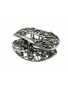 Klamra szczękowa AŻUROWA do włosów SREBRNA Lolita...