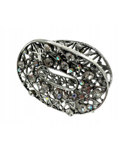 Klamra szczękowa AŻUROWA do włosów SREBRNA Lolita... 2