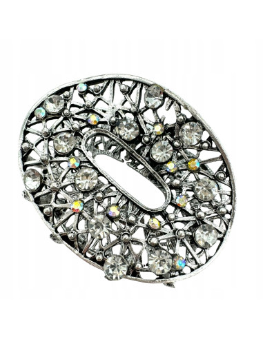 Klamra szczękowa AŻUROWA do włosów SREBRNA...