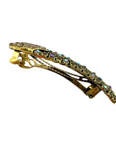 Klamra Francuska do włosów z CYRKONIAMI STARE ZŁOTO... 2