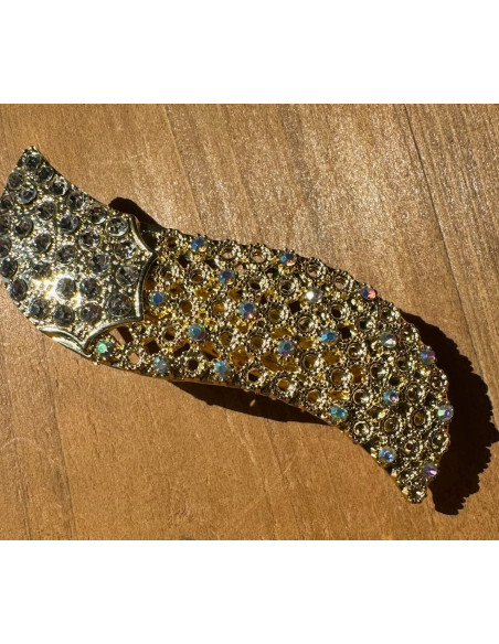 Klamra Francuska do włosów z CYRKONIAMI ZŁOTA Lolita Accessories