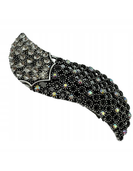 Klamra Francuska do włosów z CYRKONIAMI SREBRNA Lolita Accessories