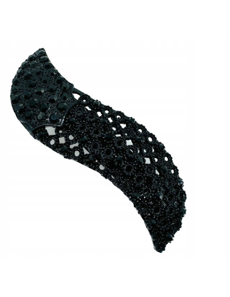 Klamra Francuska do włosów z CYRKONIAMI CZARNA Lolita Accessories