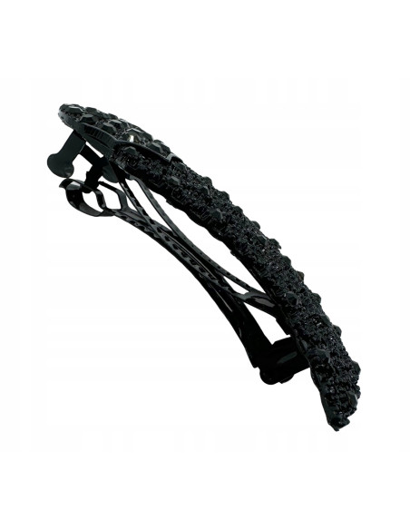 Klamra Francuska do włosów z CYRKONIAMI CZARNA Lolita Accessories