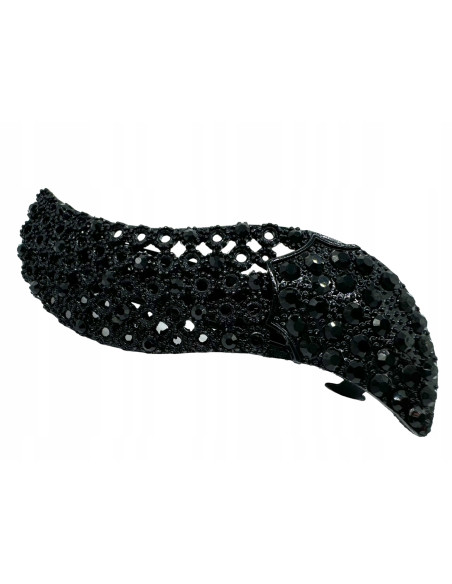Klamra Francuska do włosów z CYRKONIAMI CZARNA Lolita Accessories