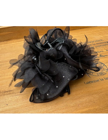Klamra szczękowa do włosów KWIAT Z MATERIAŁU DUŻY XL Lolita Accessories