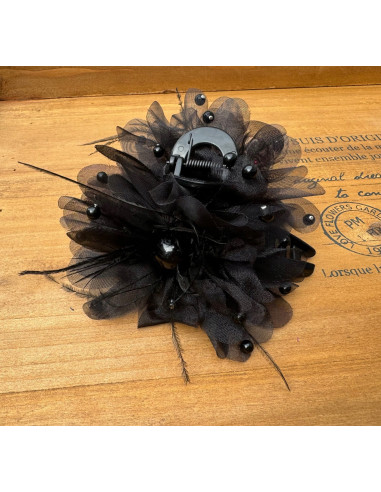 Klamra szczękowa do włosów KWIAT Z MATERIAŁU DUŻY XL Lolita Accessories