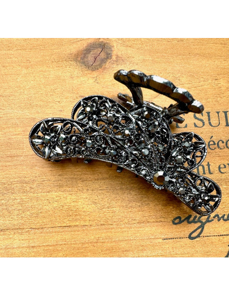 Klamra szczękowa AŻUROWA do włosów GRAFIT Lolita Accessories