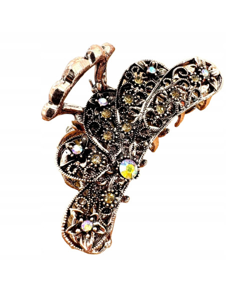 Klamra szczękowa AŻUROWA do włosów MIEDZIANY Lolita Accessories