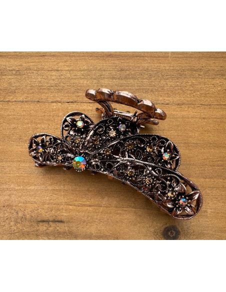 Klamra szczękowa AŻUROWA do włosów MIEDZIANY Lolita Accessories