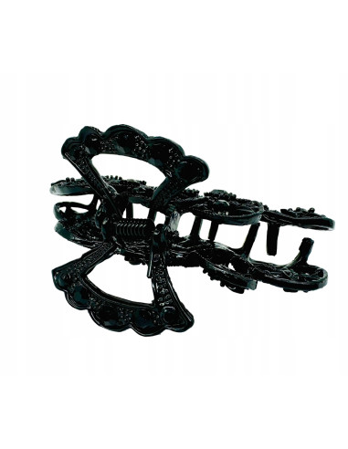 Klamra szczękowa AŻUROWA do włosów CZARNA...