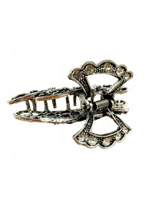 Klamra szczękowa AŻUROWA do włosów SREBRNA Lolita... 2