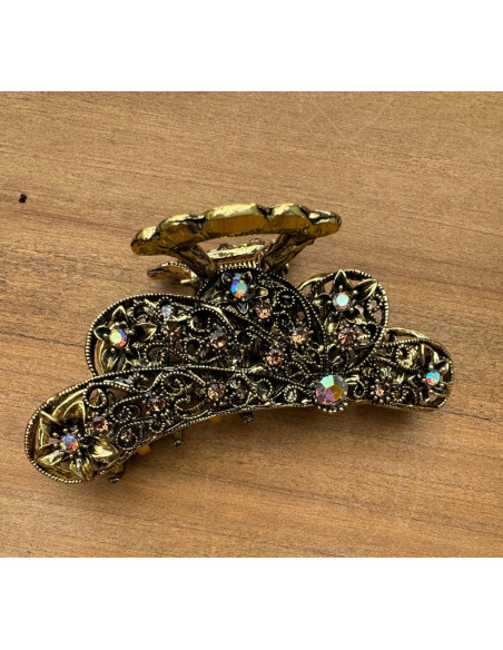 Klamra szczękowa AŻurowa do włosów Lolita Accessories złota z cyrkoniami