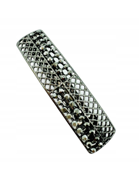 Klamra Francuska z kamieniami AŻUROWA GRAFITOWA Lolita Accessories