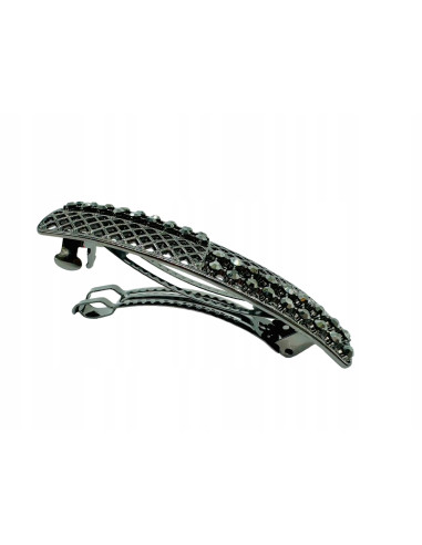 Klamra Francuska z kamieniami AŻUROWA GRAFITOWA...