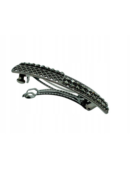 Klamra Francuska z kamieniami AŻUROWA GRAFITOWA Lolita Accessories