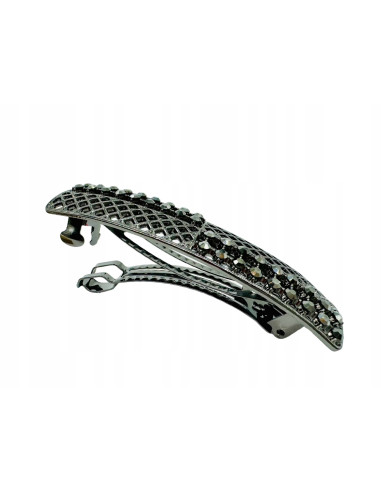 Klamra Francuska z kamieniami AŻUROWA GRAFITOWA...