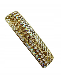 Klamra Francuska z kamieniami AŻUROWA ZŁOTA Lolita...