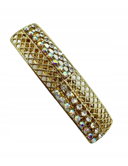 Klamra Francuska z kamieniami AŻUROWA ZŁOTA Lolita Accessories