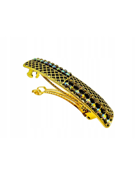 Klamra Francuska z kamieniami AŻUROWA stare złoto Lolita Accessories