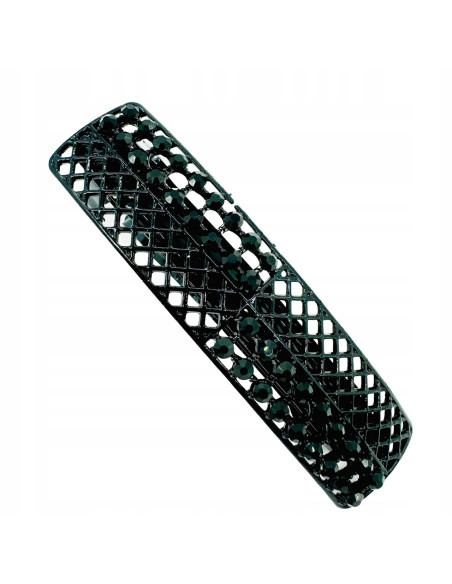 Klamra Francuska z kamieniami cyrkonie AŻUROWA CZARNY Lolita Accessories